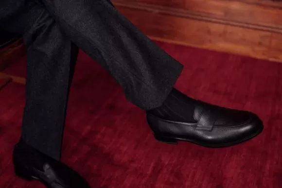 MORJAS Mocassins*The Penny Loafer BlackGrain