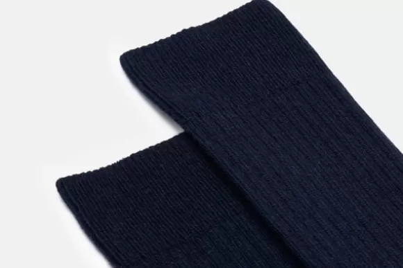 MORJAS Chaussettes*The Wool Sock NavyRibbed